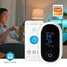 Nedis Merilnik kisika SmartLife | Bluetooth | OLED zaslon | Zvočni alarm / Indeks perfuzije / Hitrost utripa / Visoko natančen senzor / Motnje gibanja / Nasičenost s kisikom (SpO2) | Bela 