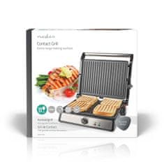 Nedis Contact Grill | 2000 W | 29 x 23 cm | Adjustable temperature control | Plastic / Stainless steel 