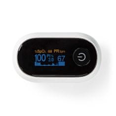 Nedis SmartLife Oxygen Meter | Bluetooth | OLED Display | Audible Alarm / Perfusion Index / Pulse Rate / High Precision Sensor / Motion Interference / Oxygen Saturation (SpO2) | White 