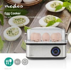 Nedis kuhalnik jajc | 8 jajc | Merilno steklo | Aluminij / črna 