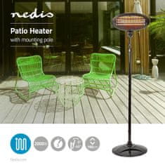 Nedis Patio Heater | 2000 W | 3 Heat Settings | Fall Protection | IP34 | Black 