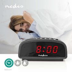 Nedis Digital desktop alarm clock | LED Display | Snooze function | No | Black 