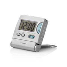 Nedis Digital desktop alarm clock | LCD screen backlight | 1.7 cm | Backlight | Foldable | Used for: Travel | Snooze function | Yes | Silver 