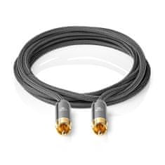 Nedis subwoofer kabel | RCA moški | RCA moški | Pozlačeno | 3,00 m | Okrogla | 4,5 mm | Antracit/siva s kovino | Zaklepanje 