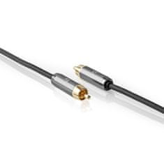 Nedis subwoofer kabel | RCA moški | RCA moški | Pozlačeno | 3,00 m | Okrogla | 4,5 mm | Antracit/siva s kovino | Zaklepanje 