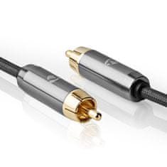 Nedis subwoofer kabel | RCA moški | RCA moški | Pozlačeno | 3,00 m | Okrogla | 4,5 mm | Antracit/siva s kovino | Zaklepanje 