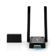 Nedis Nätverks dongle | Wi-Fi | AC1200 | 2,4/5 GHz (dvopasovni) | USB3.0 | Skupna hitrost Wi-Fi: 1200 Mbps | Windows 10 / Windows 11 / Windows 8 