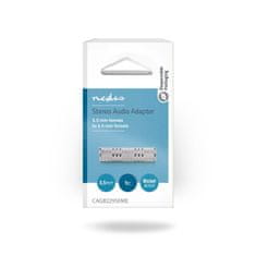 Nedis Stereo avdio adapter | 3,5 mm Hona | 3,5 mm Hona | Plošče iz niklja | Rak | Kovina | Srebro | 1 kos | Zaklepanje 