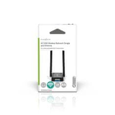 Nedis Nätverks dongle | Wi-Fi | AC1200 | 2,4/5 GHz (dvopasovni) | USB3.0 | Skupna hitrost Wi-Fi: 1200 Mbps | Windows 10 / Windows 11 / Windows 8 