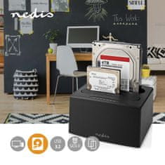 Nedis Priklopna postaja za trdi disk | USB 3.2 Gen1 | USB Type-A | 2 diska | 2,5/3,5" | USB 3.2 Gen1 | Priklopna postaja | Namizni računalnik 