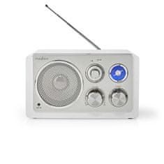 Nedis FM radio | Oblikovanje plošč | FM | Napajalnik | Analogni | 15 W | Bluetooth | Bela 