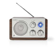 Nedis FM radio | Oblikovanje plošč | FM | Napajalnik | Analogni | 15 W | Bluetooth | rjav 