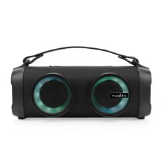 Nedis Bluetooth Party Boombox | 5 timer | 2.0 | 24 W | Medieafspilning: AUX / USB | Kan parres | Bærehåndtag | Fest lys | Sort 