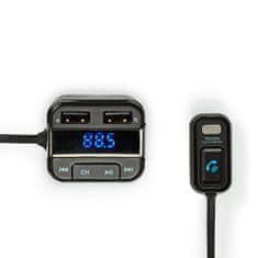 Nedis Avtomobilski FM oddajnik | Popravljen | Brezžični klici | 0,8" | LED zaslon | Bluetooth | 5,0 V DC / 1,0 A / 5,0 V DC / 2,4 A | Google Assistant / Siri | Siva / Črna 