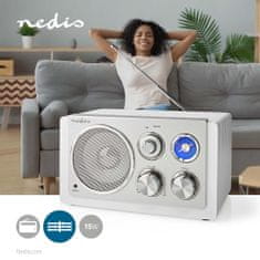 Nedis FM radio | Oblikovanje plošč | FM | Napajalnik | Analogni | 15 W | Bluetooth | Bela 