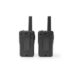 Nedis Set Walkie Talkie | 2 slušalki | Do 10 km | Frekvenčni kanali: 8 | PTT/VOX | Do 6 ur | Vključena polnilna baza | Priključek za slušalke | Črna 