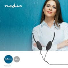 Nedis Ušesne žične slušalke | 3,5 mm | Dolžina kabla: 1,20 m | Črna 