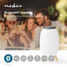 Nedis Bluetooth-högtalare med stämmningsbelysning | 6 timmar | Ambient design | 60 W | Mono | RGB / Varm Vit | IPX5 | Synkroniseringsbar | Grå / Vit 