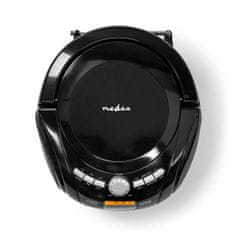 Nedis CD-spelare Boombox | Batteridriven / Strömadapter | Stereo | 9 W | Bluetooth | FM | USB-uppspelning | Bärhandtag | Svart 