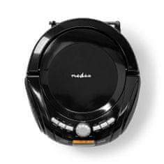 Nedis CD predvajalnik Boombox | Deluje na baterije/napajalnik | Stereo | 9 W| Bluetooth | FM | USB predvajanje | Ročaj za prenašanje | Črna 