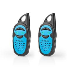 Nedis Set Walkie Talkie | 2 slušalki | Do 3 km | Frekvenčni kanali: 3 | PTT | Do 3 ure | Modra/črna 