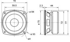 Nedis FRS 8 M - 8 Ohm - 8 cm (3,3") HiFi zvočnik polnega razpona 