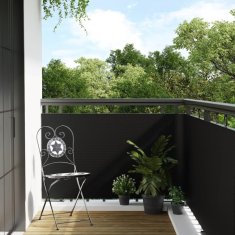 shumee Balkonsko platno črno 300x80 cm poli ratan