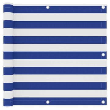 Vidaxl Balkonsko platno belo in modro 90x300 cm oksford blago