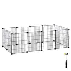 shumee Ograda za morske prašičke, kletka Hutch Run Cage, velika ograja za vadbo, modularna kovinska ograja za hrčke, hišne ljubljenčke, majhne živali, črna LPI01H