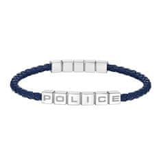 Police Modra usnjena zapestnica Crosschess PEAGB0005017 (Dolžina 18 cm)