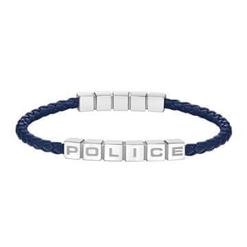 Police Modra usnjena zapestnica Crosschess PEAGB0005017