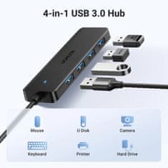 Ugreen CM219 HUB adapter 4x USB, črna