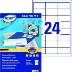 Avery Zweckform bele samolepilne papirne etikete europe100 ELA008, 64.6 x 33.8 mm, A4, 2400 etiket/zavitek