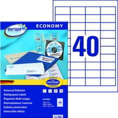 Avery Zweckform bele samolepilne papirne etikete europe100 ELA002, 48.5 x 25.4 mm, A4, 4000 etiket/zavitek
