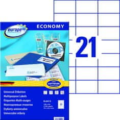 Avery Zweckform bele samolepilne papirne etikete europe100 ELA013, 70 x 42.3 mm, A4, 2100 etiket/zavitek