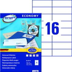 Avery Zweckform bele samolepilne papirne etikete europe100 ELA019, 105 x 37 mm, A4, 1600 etiket/zavitek