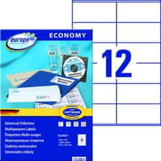 Avery Zweckform bele samolepilne papirne etikete europe100 ELA021, 105 x 48 mm, A4, 1200 etiket/zavitek