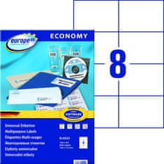 Avery Zweckform bele samolepilne papirne etikete europe100 ELA023, 105 x 74 mm, A4, 800 etiket/zavitek