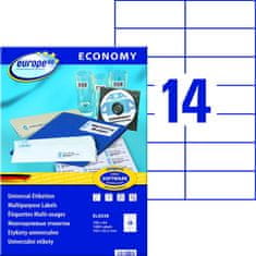 Avery Zweckform bele samolepilne papirne etikete europe100 ELA038, 105 x 42.3 mm, A4, 1400 etiket/zavitek