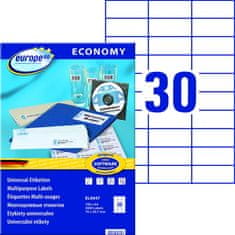 Avery Zweckform bele samolepilne papirne etikete europe100 ELA047, 70 x 29.7 mm, A4, 3000 etiket/zavitek