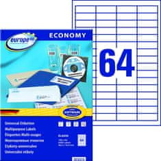 Avery Zweckform bele samolepilne papirne etikete europe100 ELA050, 48.5 x 16.9 mm, A4, 6400 etiket/zavitek