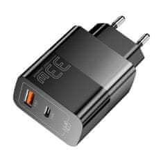 slomart Polnilec USB-C+USB-A 33W Essager GaN (črn)