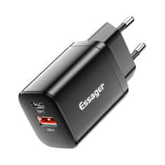 slomart Polnilec USB-C+USB-A 30W Essager PD+QC (črn)