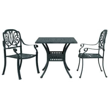 Vidaxl Bistro garnitura 3-delna zelena liti aluminij