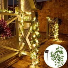 HOME & MARKER® Solarne luči z umetnimi listi, LED luči za dekoracijo (5 m) | LEAFGLO