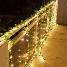HOME & MARKER® Solarne luči z umetnimi listi, LED luči za dekoracijo (5 m) | LEAFGLO