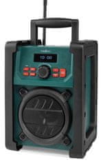 Nedis Digitalni delovni radio / namizni/ moč 15W/ DAB+/ FM/ Bluetooth/ IP65/ baterija/ omrežje/ črna/ zelena