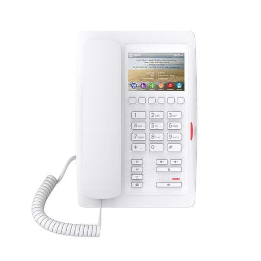 Fanvil Beli hotelski IP telefon H5, 2SIP, 3,5-palčni zaslon, 6 programskih vrstic, USB, PoE