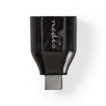 Nedis USB-C adapter | USB 3.2 Gen 1 | USB-C moški | USB-A ženski | Okrogla | Ponikljano | Črna | Polybag