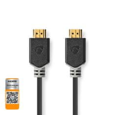 Nedis Premium High Speed HDMI kabel z ethernetom | Priključek HDMI | Priključek HDMI | 4K@60Hz | 18 Gbps | 2,00 m | Okrogla | PVC | antracit | Škatla 